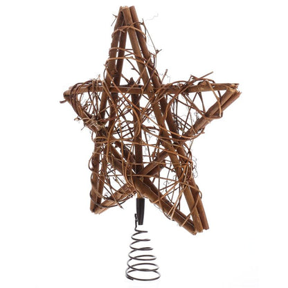 Rattan Star Christmas Tree Topper with Spring Base by HitMyNeed