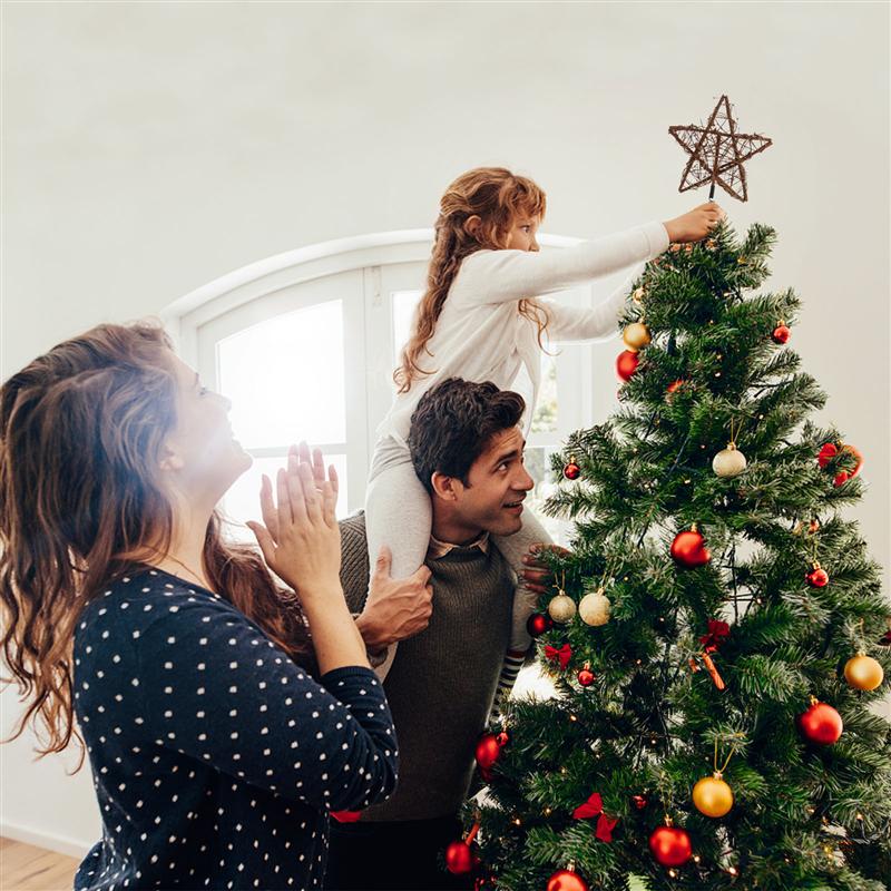 Rattan Star Christmas Tree Topper with Spring Base by HitMyNeed