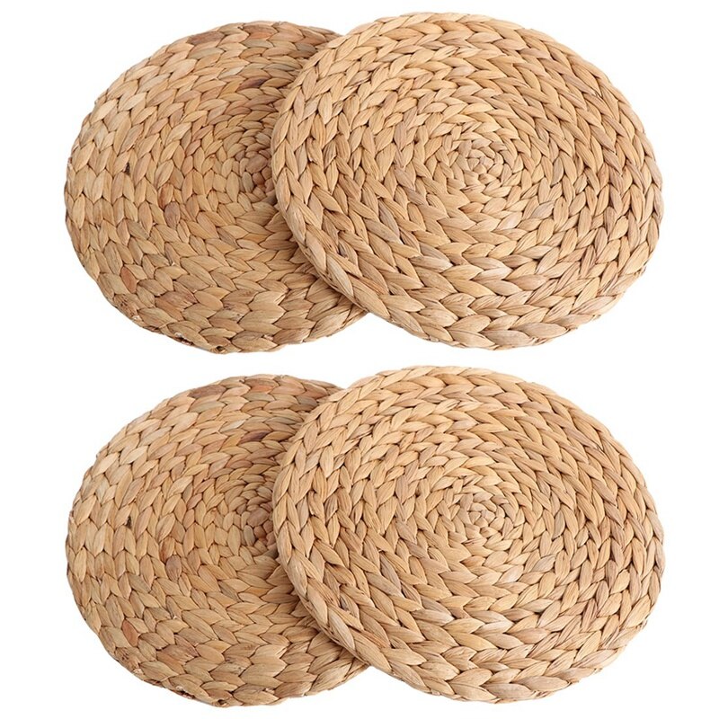 Rattan Woven Placemats Set of 4, 30cm Round by HitMyNeed