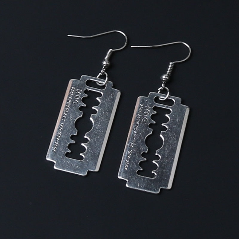 Razor Blade Earrings Gothic Punk Accessory by HitMyNeed