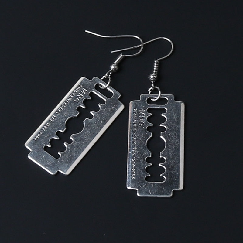Razor Blade Earrings Gothic Punk Accessory by HitMyNeed