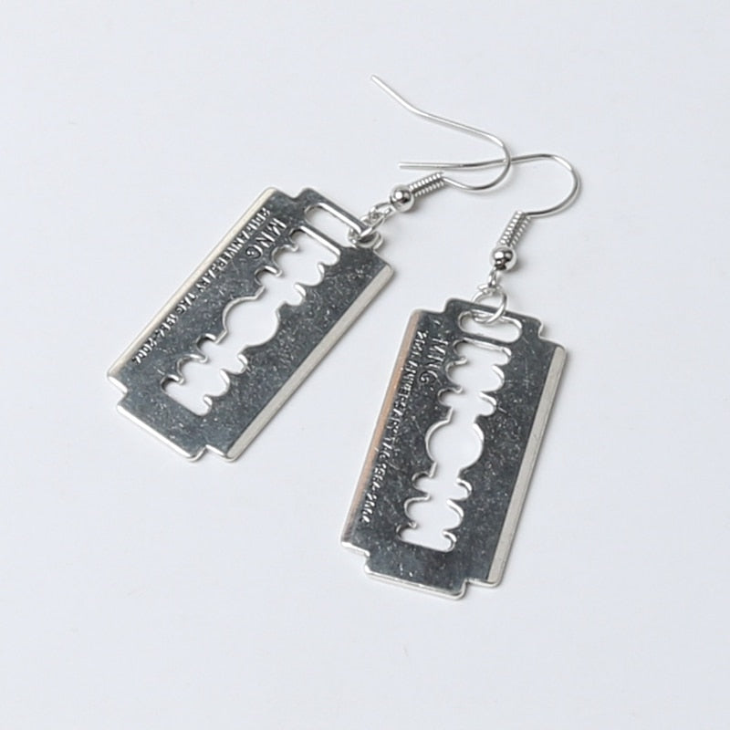 Razor Blade Earrings Gothic Punk Accessory by HitMyNeed