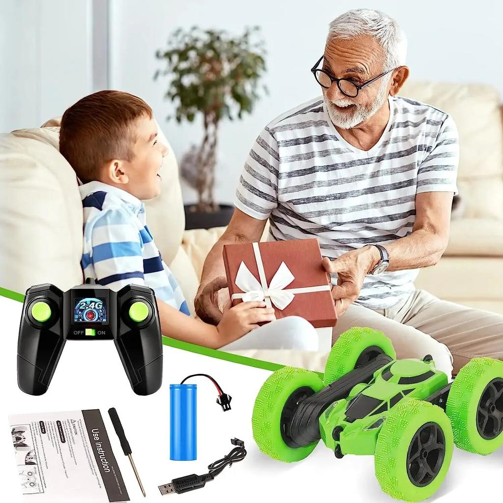 RC Double-Sided Stunt Car with 360° Rotation 2.4G by HitMyNeed