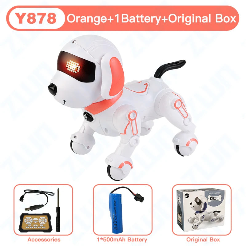 RC Programmable Robot Dog Toy with Voice Control y878-pink-1b-ob by HitMyNeed