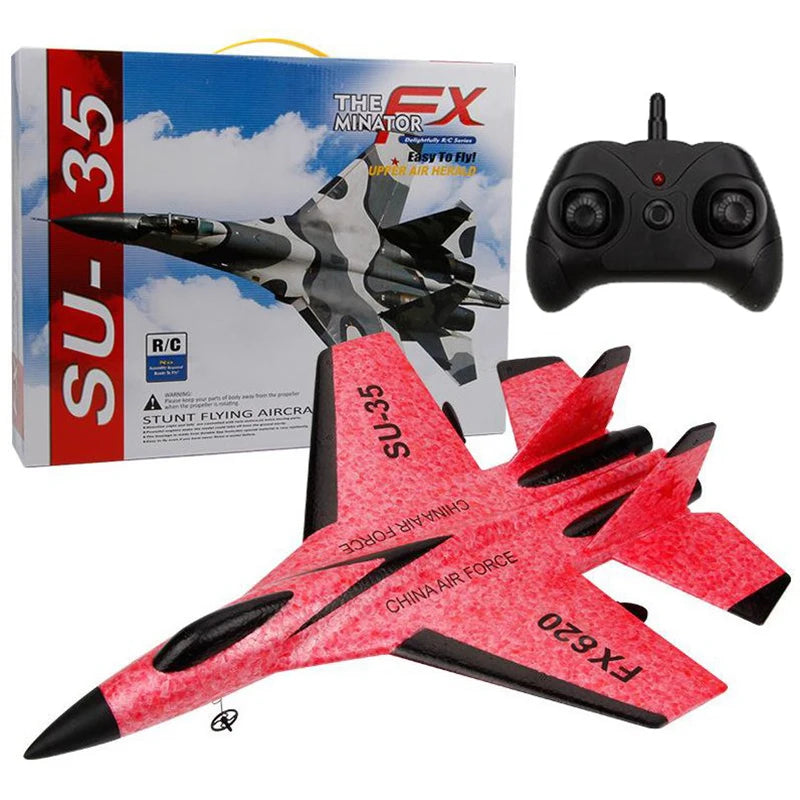 RC SU-35 Foam Fighter Jet 2.4G Remote Control Plane rx620-red by HitMyNeed