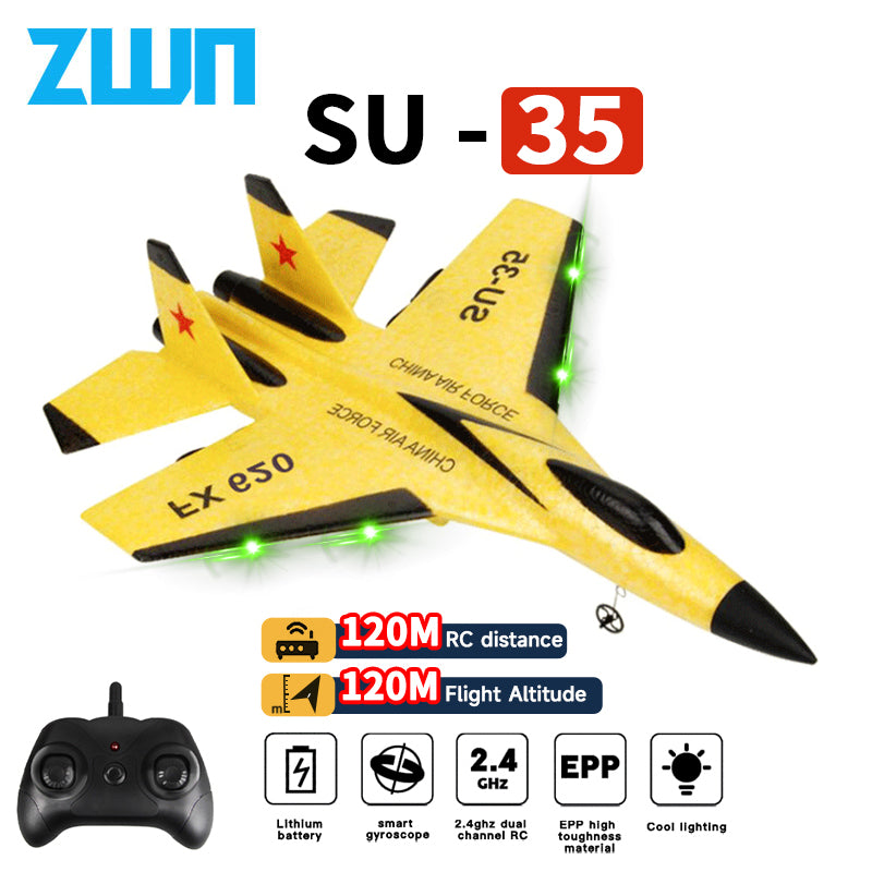 RC SU35/SU57 2.4G LED Foam RC Plane Glider by HitMyNeed