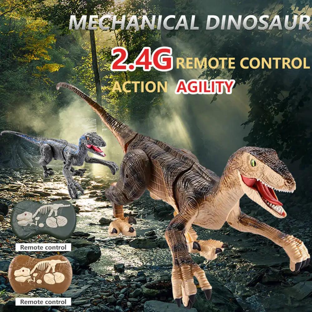 RC Walking Velociraptor Dinosaur Toy with Lights & Sound by HitMyNeed