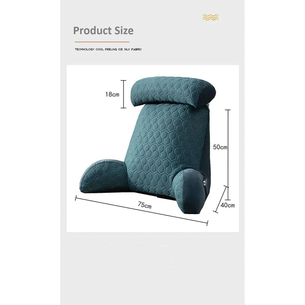 Reading Pillow Backrest with Arms and Washable Cover by HitMyNeed
