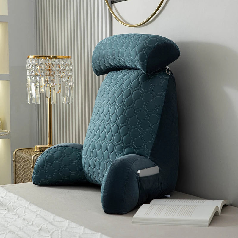 Reading Pillow Backrest with Arms and Washable Cover by HitMyNeed