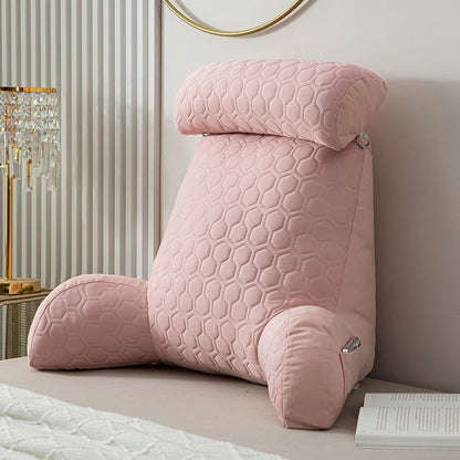 Reading Pillow Backrest with Arms and Washable Cover back-pillow-pink by HitMyNeed
