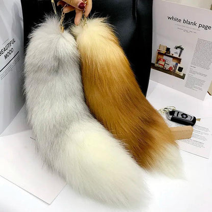 Real Fox Fur Tail Keychain Pendant 40cm by HitMyNeed