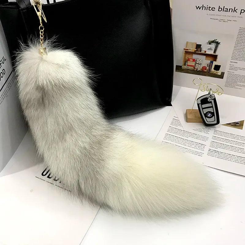 Real Fox Fur Tail Keychain Pendant 40cm by HitMyNeed