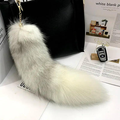 Real Fox Fur Tail Keychain Pendant 40cm by HitMyNeed