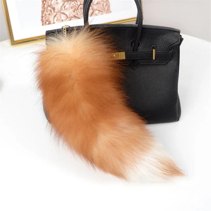 Real Fox Fur Tail Keychain Pendant 40cm color-13 by HitMyNeed