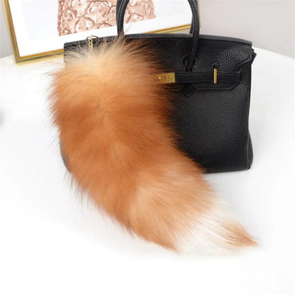 Real Fox Fur Tail Keychain Pendant 40cm color-13 by HitMyNeed