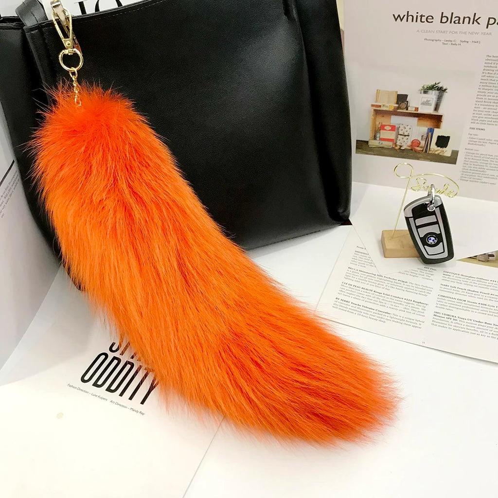 Real Fox Fur Tail Keychain Pendant 40cm color-14 by HitMyNeed