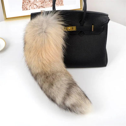 Real Fox Fur Tail Keychain Pendant 40cm color-16 by HitMyNeed