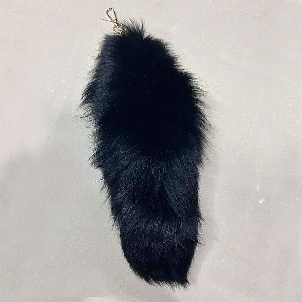 Real Fox Fur Tail Keychain Pendant 40cm color-17 by HitMyNeed