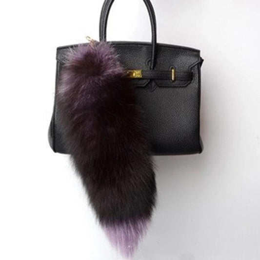 Real Fox Fur Tail Keychain Pendant 40cm color-3 by HitMyNeed