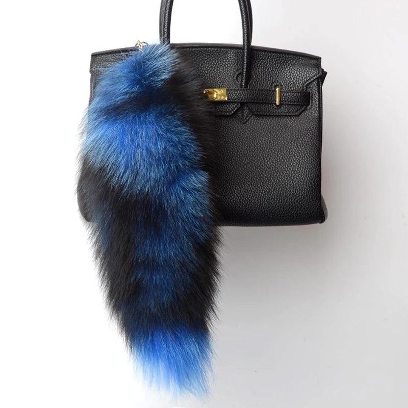 Real Fox Fur Tail Keychain Pendant 40cm color-4 by HitMyNeed
