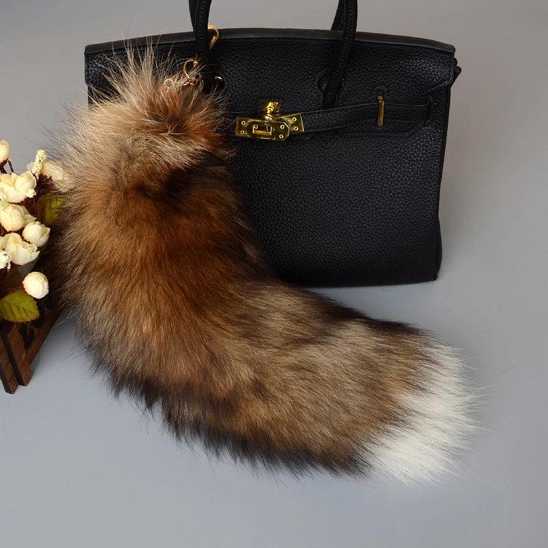 Real Fox Fur Tail Keychain Pendant 40cm color-5 by HitMyNeed