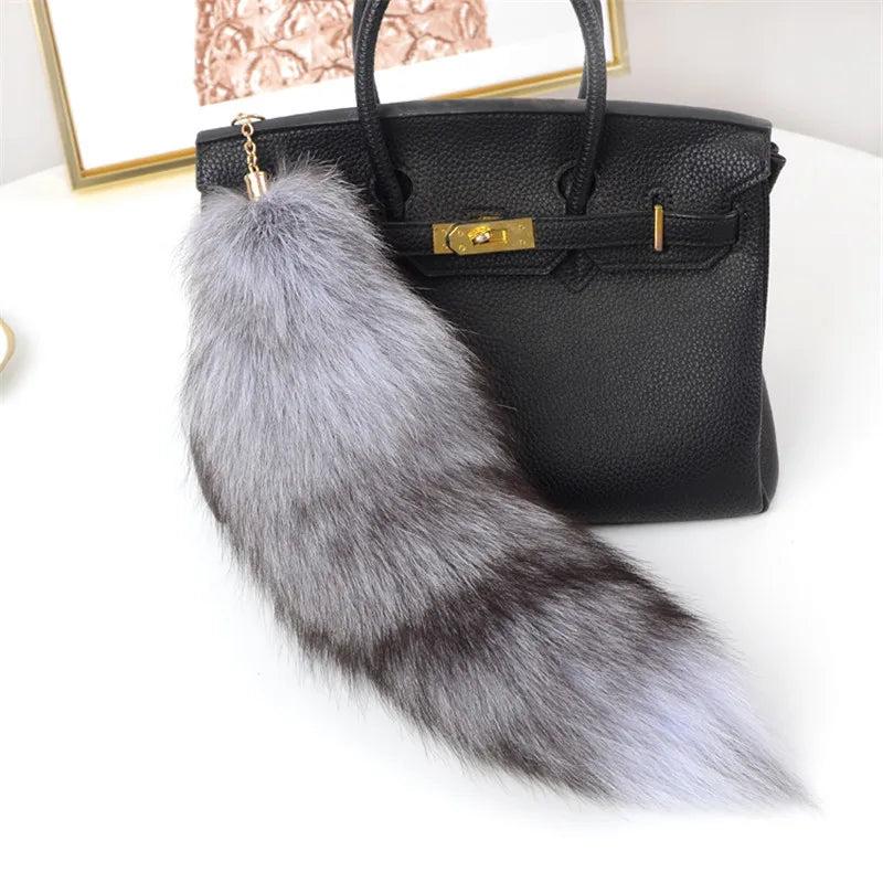 Real Fox Fur Tail Keychain Pendant 40cm color-9 by HitMyNeed