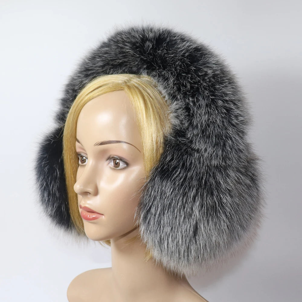 Real Fox Fur Winter Earmuffs and Scarf for Women by HitMyNeed
