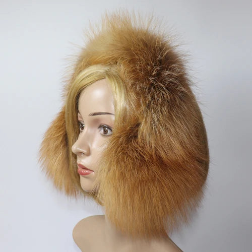 Real Fox Fur Winter Earmuffs and Scarf for Women red-fox by HitMyNeed