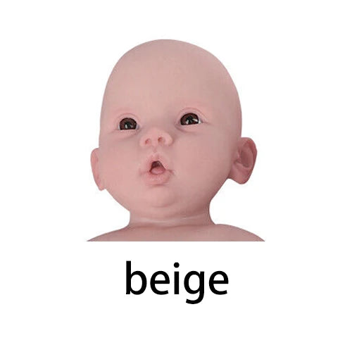 Realistic 47cm Silicone Reborn Baby Doll beige-47cm-3kg normal-black-hair by HitMyNeed