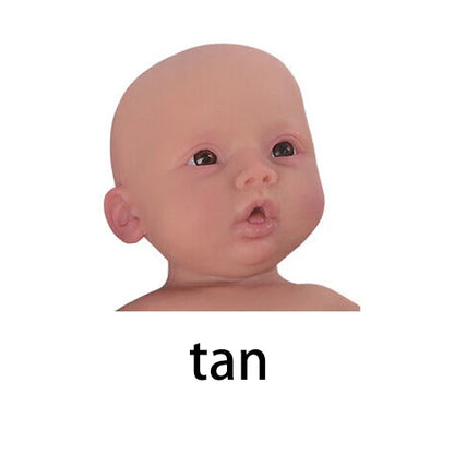 Realistic 47cm Silicone Reborn Baby Doll tan-47cm-3kg normal-black-hair by HitMyNeed