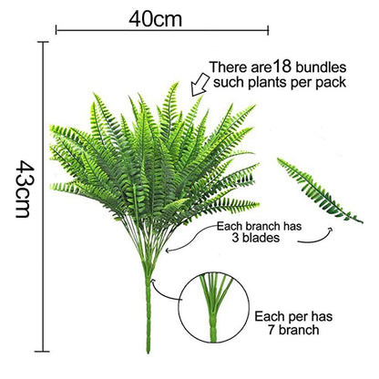 Realistic Artificial Boston Fern Set of 4 by HitMyNeed