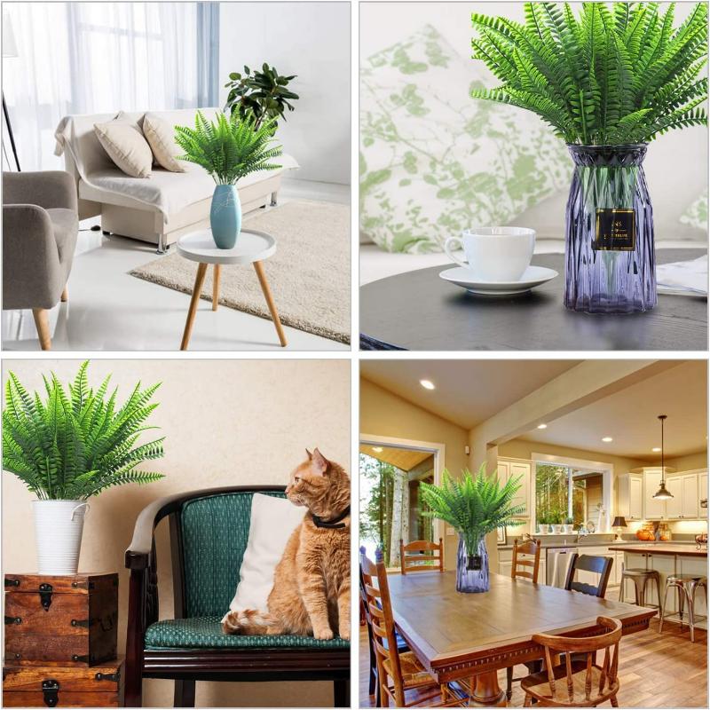Realistic Artificial Boston Fern Set of 4 by HitMyNeed