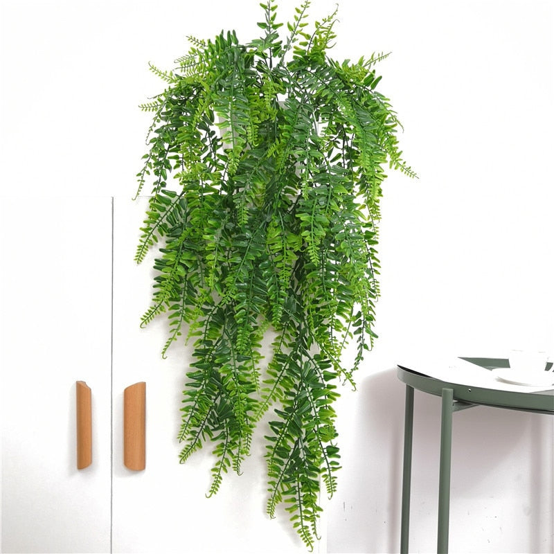 Realistic Artificial Hanging Fern, 80 cm by HitMyNeed