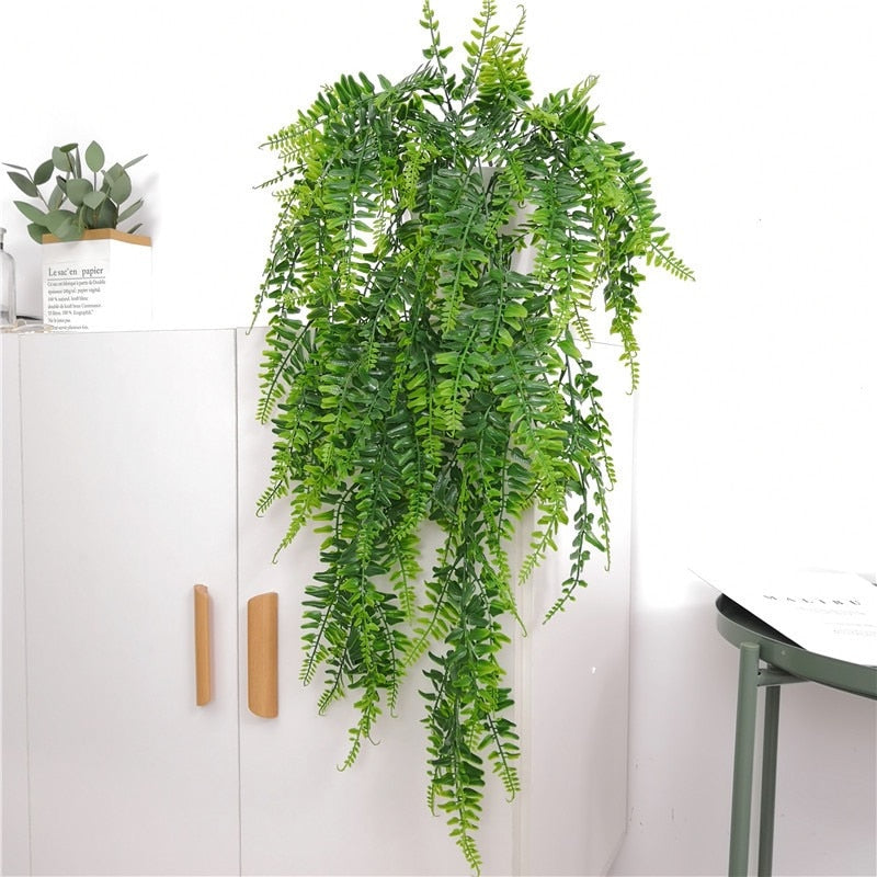 Realistic Artificial Hanging Fern, 80 cm by HitMyNeed