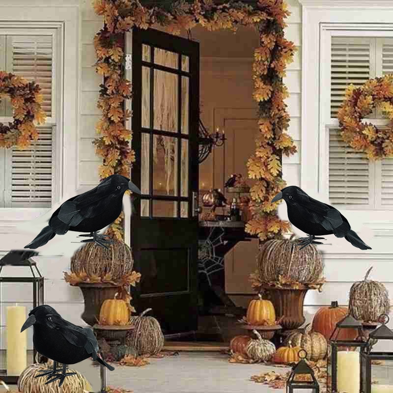 Realistic Black Crow Halloween Decoration Prop by HitMyNeed