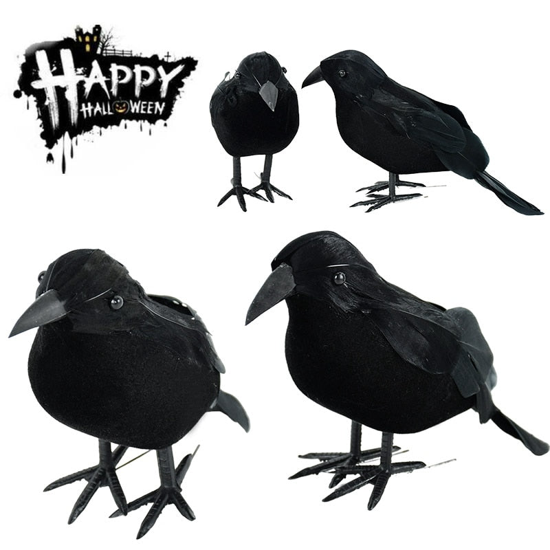 Realistic Black Crow Halloween Decoration Prop by HitMyNeed