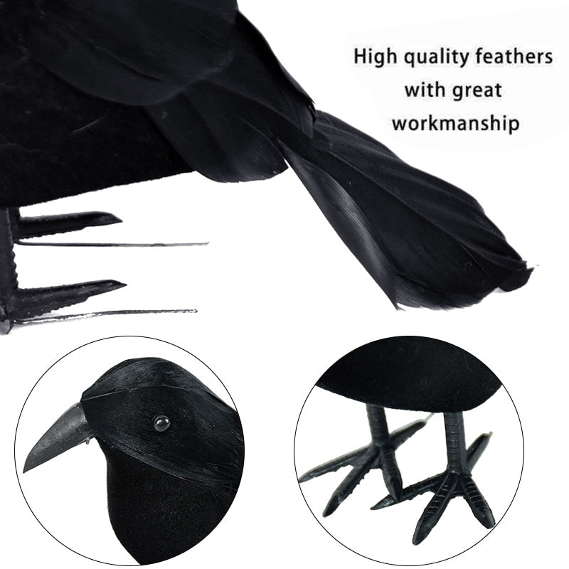 Realistic Black Crow Halloween Decoration Prop by HitMyNeed