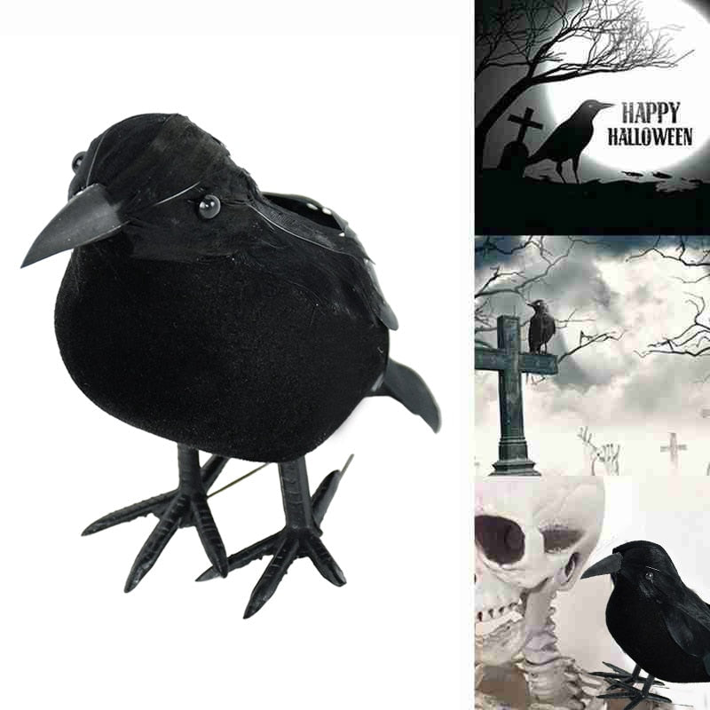 Realistic Black Crow Halloween Decoration Prop by HitMyNeed