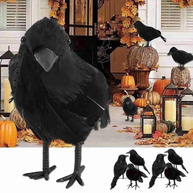 Realistic Black Crow Halloween Ornament Decor by HitMyNeed