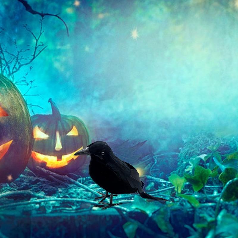Realistic Black Crow Halloween Ornament Decor by HitMyNeed