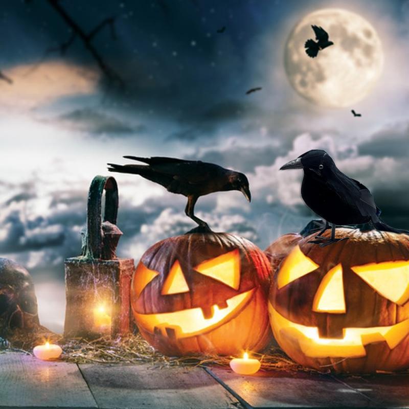 Realistic Black Crow Halloween Ornament Decor by HitMyNeed