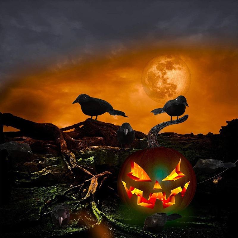 Realistic Black Crow Halloween Ornament Decor by HitMyNeed