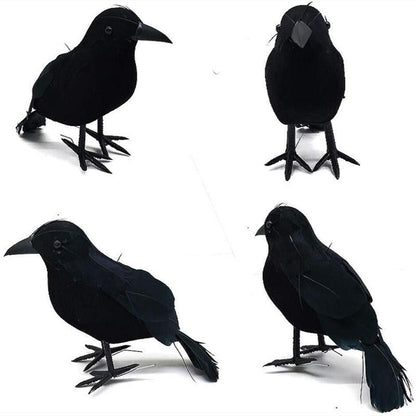 Realistic Black Crow Halloween Ornament Decor by HitMyNeed