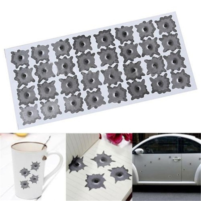 Realistic Bullet Hole Decal Stickers (32 Pack) by HitMyNeed