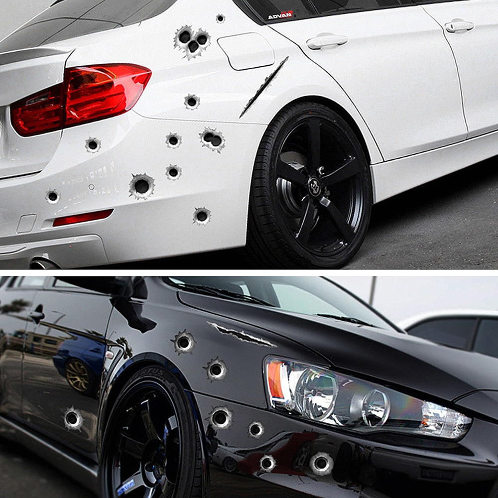 Realistic Bullet Hole Decal Stickers (32 Pack) by HitMyNeed
