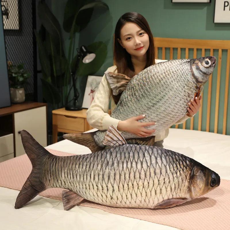 Realistic Carp Fish Plush Pillow 30-100cm by HitMyNeed