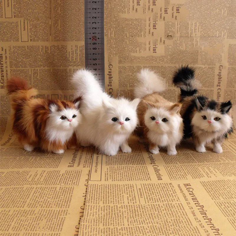 Realistic Cat Plush Toy - Soft Mini Kitten Model by HitMyNeed