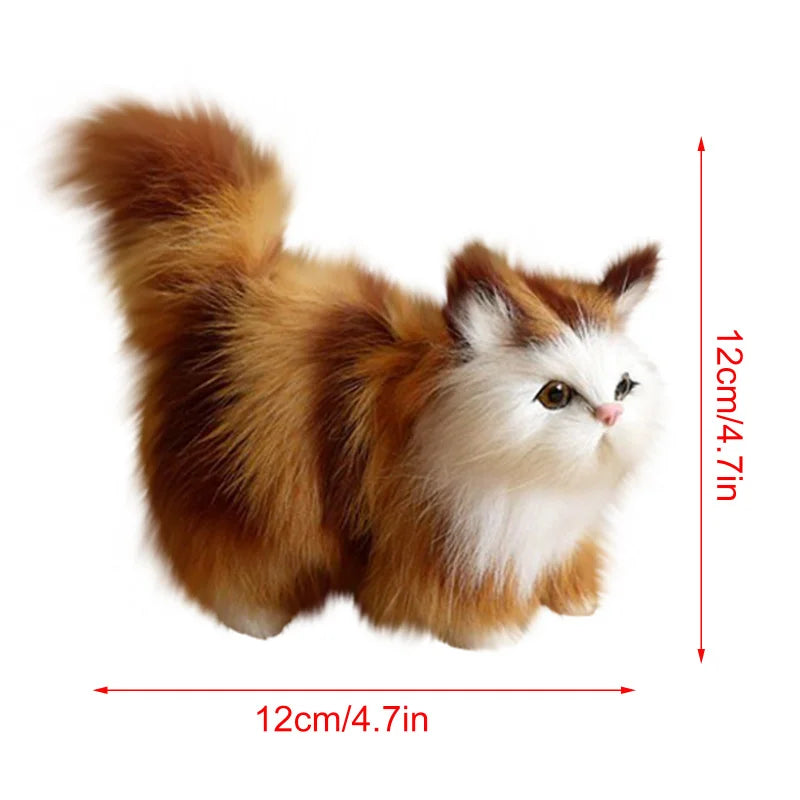 Realistic Cat Plush Toy - Soft Mini Kitten Model by HitMyNeed