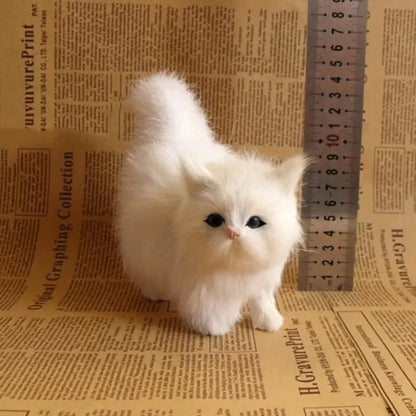 Realistic Cat Plush Toy - Soft Mini Kitten Model a by HitMyNeed