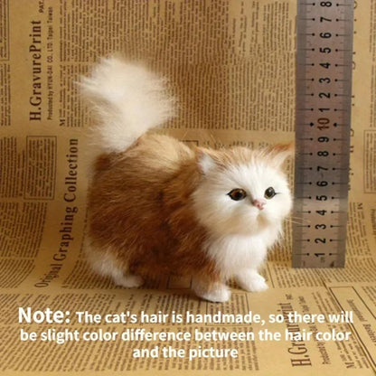 Realistic Cat Plush Toy - Soft Mini Kitten Model c by HitMyNeed